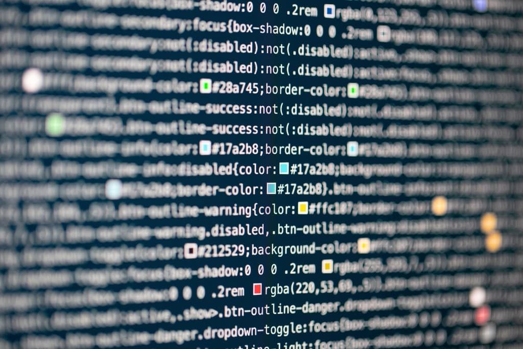 Code on a screen